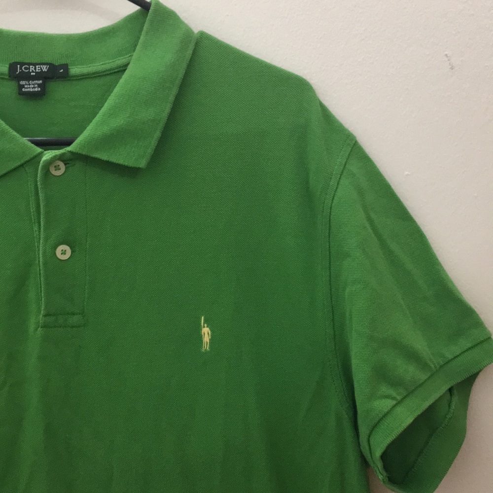 J.Crew - Lime Green Polo Shirt w/ Pale Yellow logo